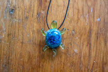 Load image into Gallery viewer, Glass Turtle Pendant - Blue - oceangrade
